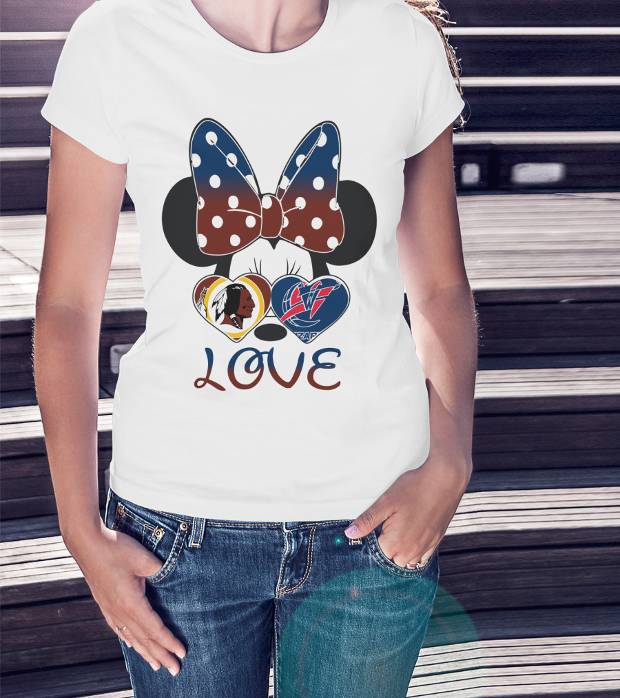Love Minnie Bow Washington Football Team Wizards T-Shirt