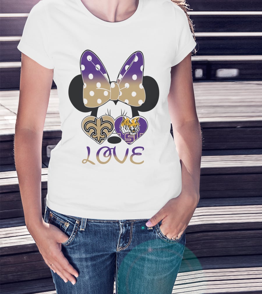 Love Lsu Saints Minnie Bow T-Shirt