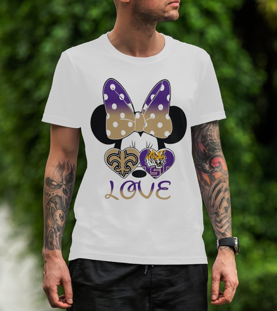 Love Lsu Saints Minnie Bow T-Shirt