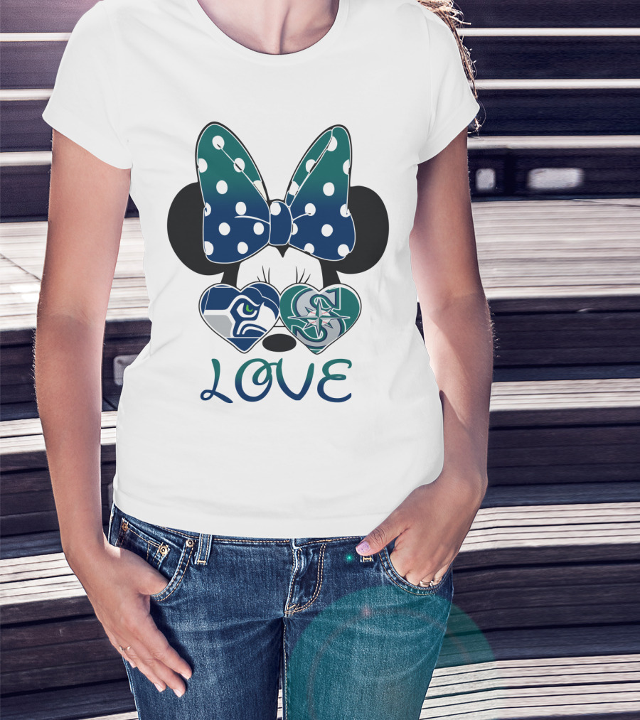 Love Minnie Mouse Seahawk Mariners T-Shirt