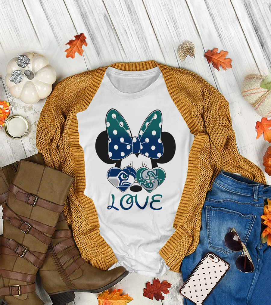 Love Minnie Mouse Seahawk Mariners T-Shirt