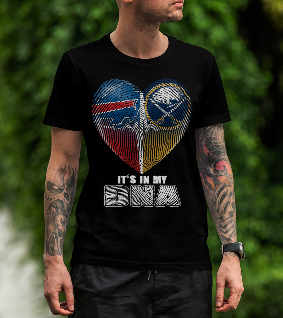 Buffalo Sabres It's In My Dna Heart Fingerprint T-Shirt