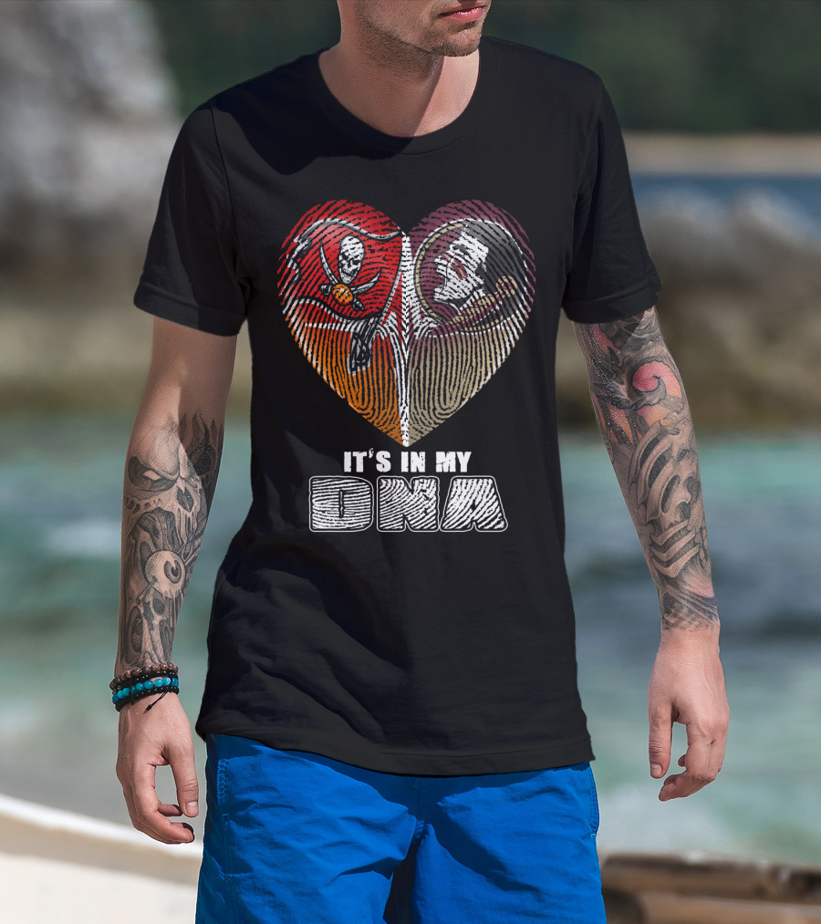 It's In My Dna Buccaneers Seminoles Heart T-Shirt