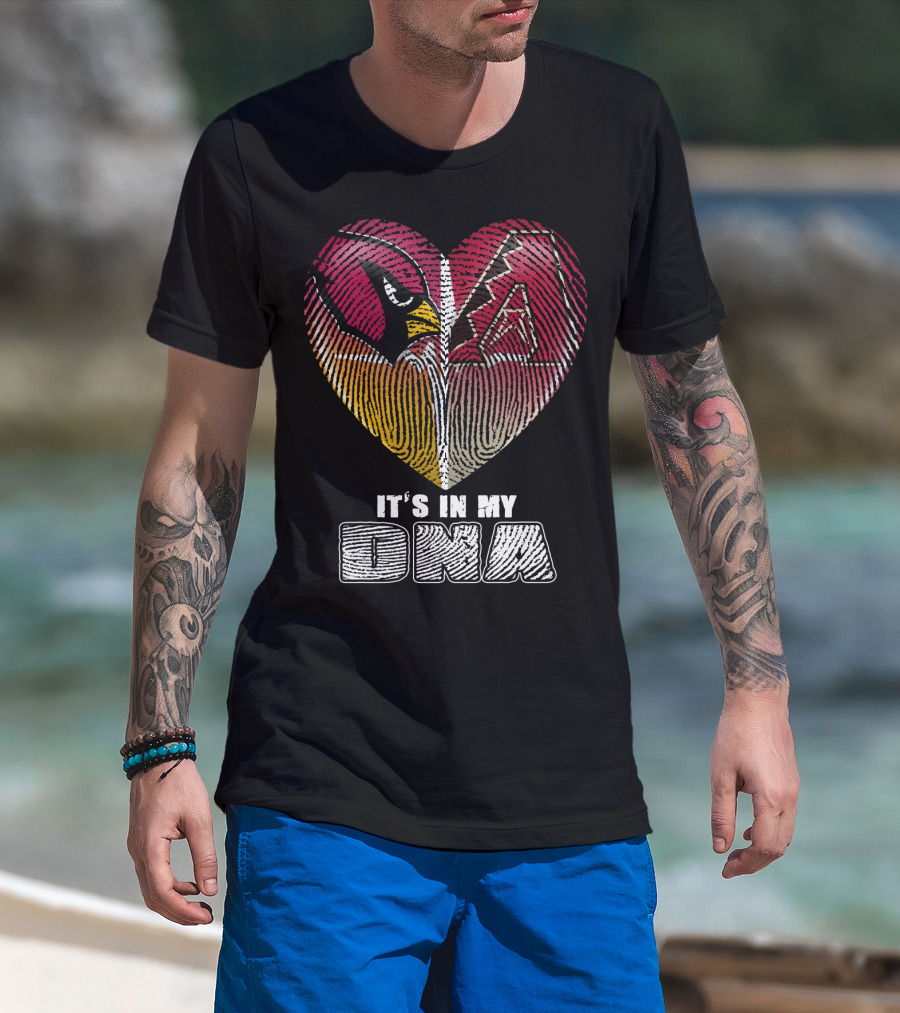 Arizona Cardinals And Arizona Diamondbacks Heart It's In My Dna T-Shirt