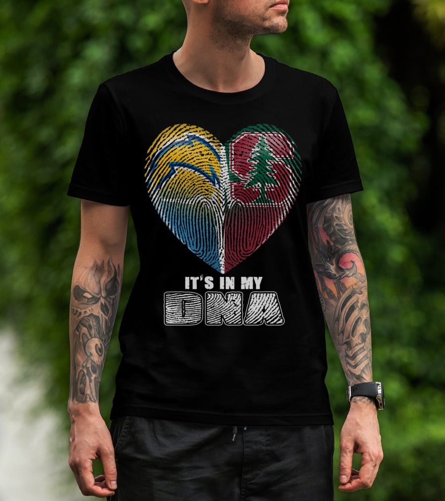 It's In My Dna Chargers Stanford Heart T-Shirt