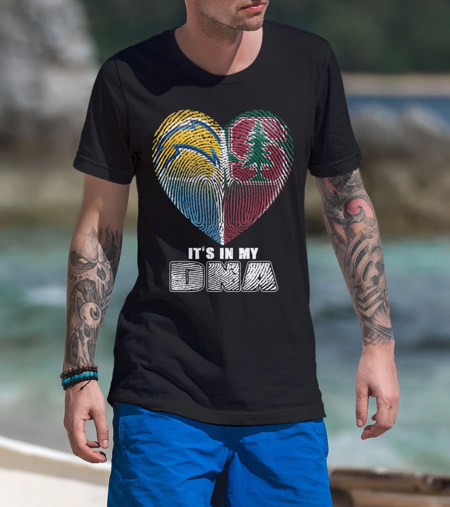 It's In My Dna Chargers Stanford Heart T-Shirt