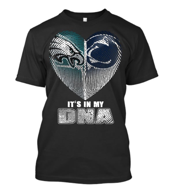 It's In My Dna Eagles Penn State Heart Fingerprint T-Shirt
