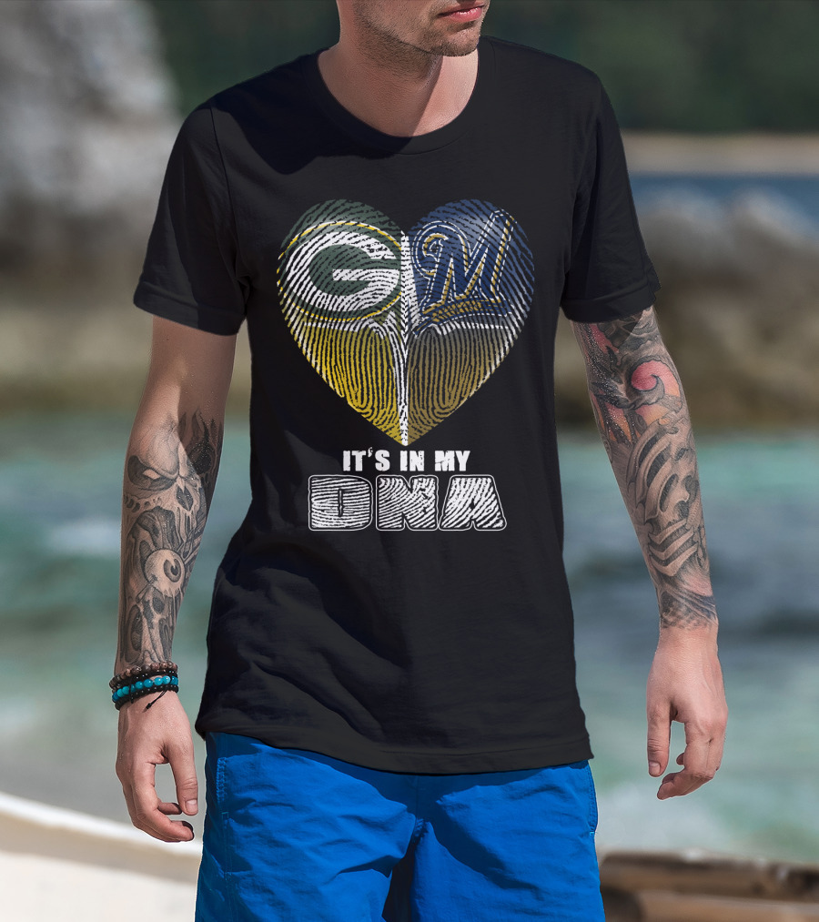 Green Bay Packers Milwaukee Brewers It's In My Dna T-Shirt