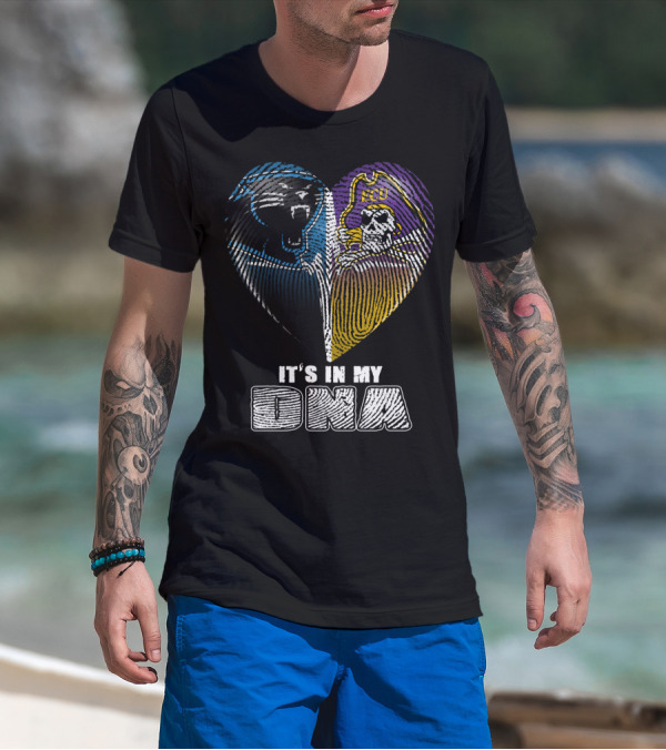 It's In My Dna Panthers Pirates Heart T-Shirt