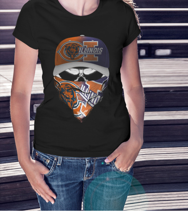 Chicago Bears Illinois Fan Mask Hat T-Shirt