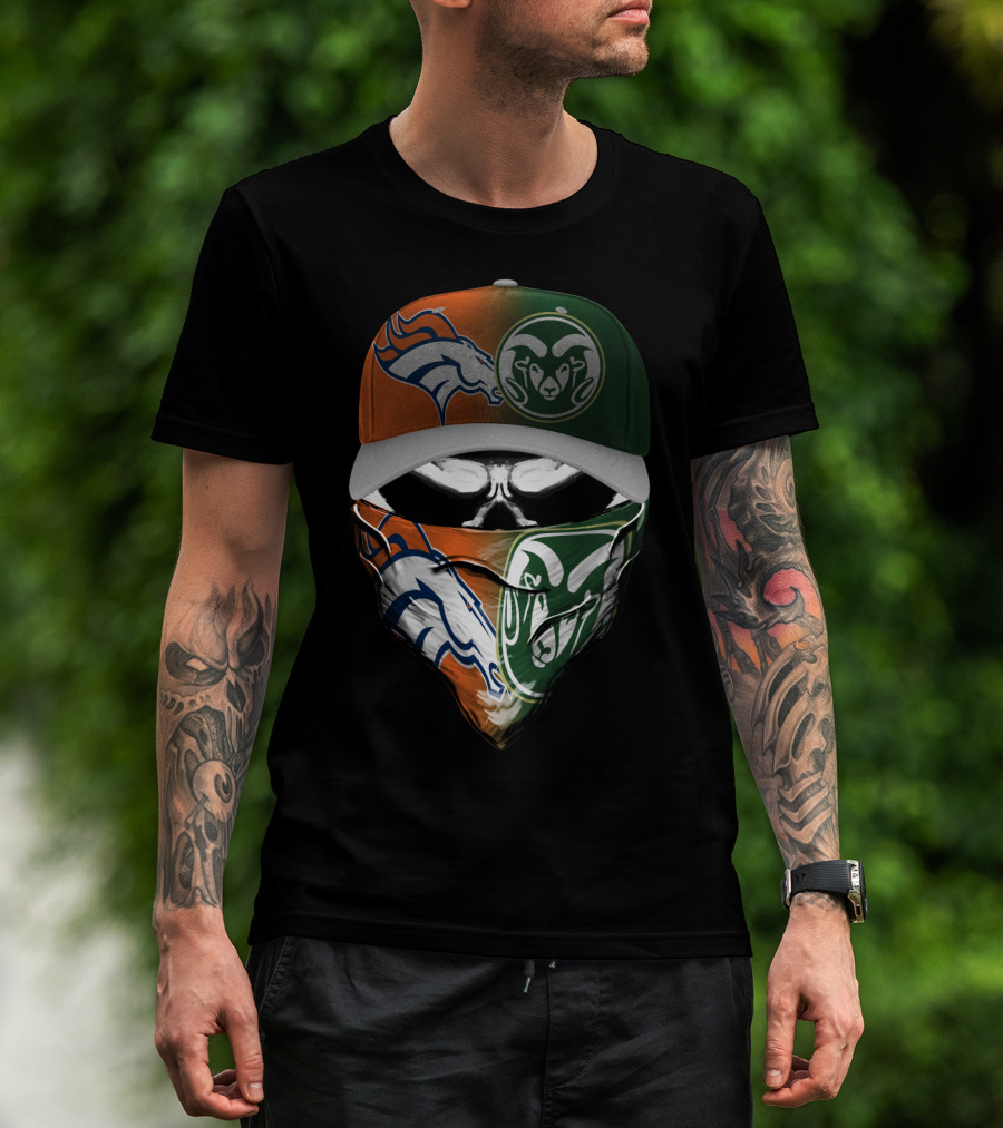 Denver Broncos Colorado State Rams Fusion Mask T-Shirt