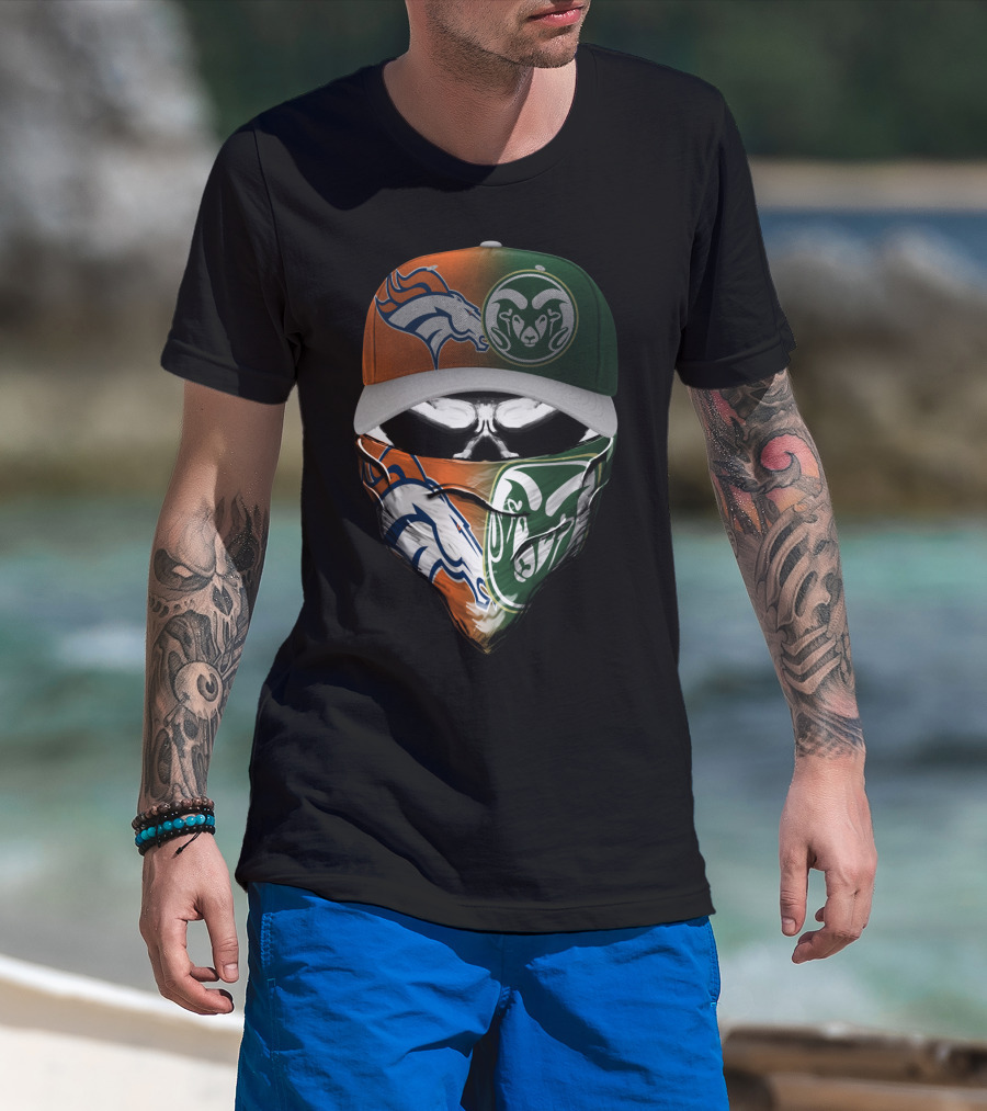 Denver Broncos Colorado State Rams Fusion Mask T-Shirt