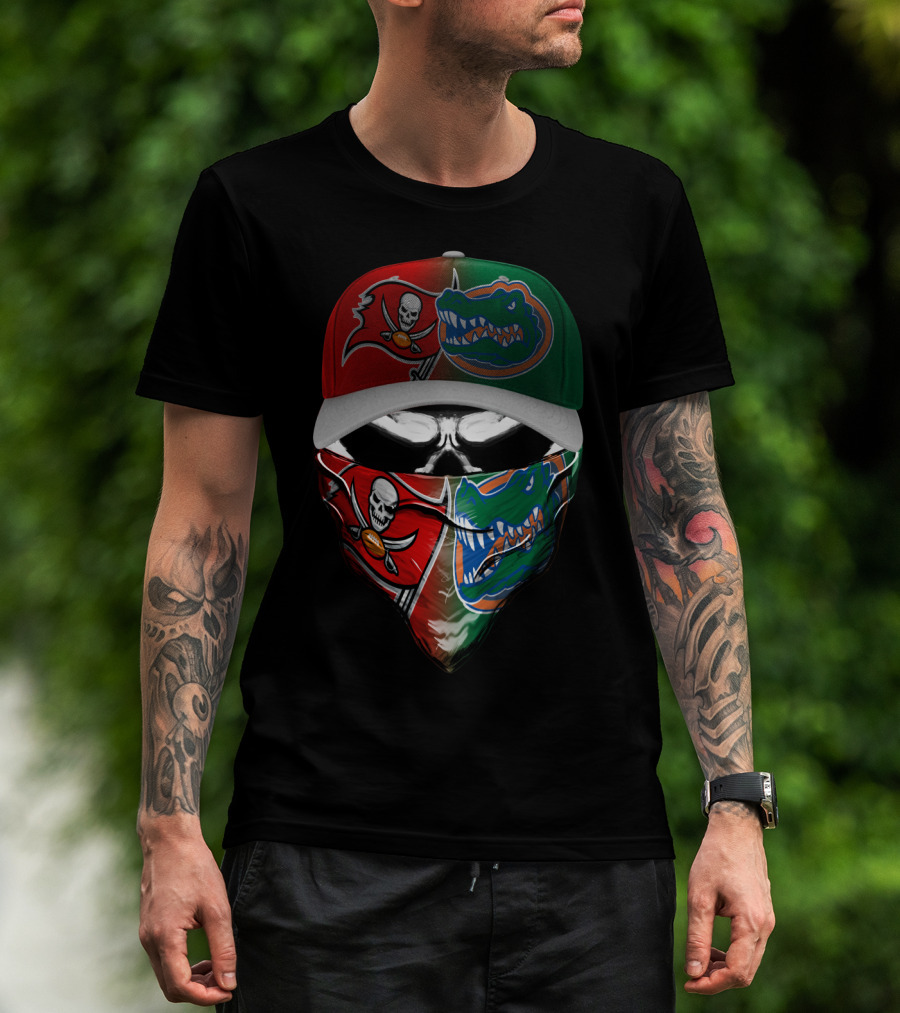 Buccaneers Gators Skull Mask Hat T-Shirt