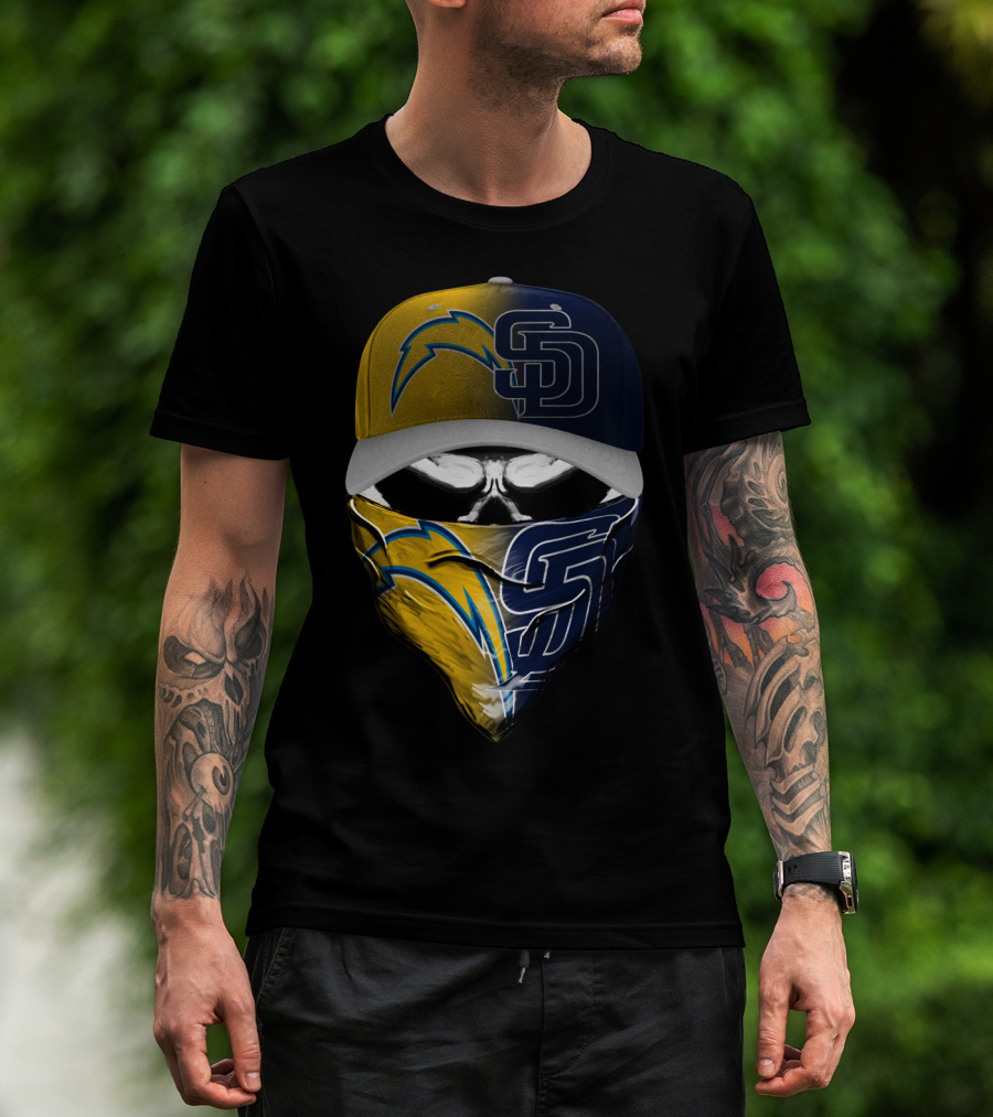 Chargers Padres Skum 033 Cap And Bandana Combo T-Shirt