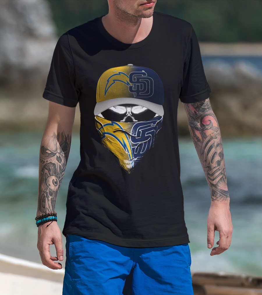 Chargers Padres Skum 033 Cap And Bandana Combo T-Shirt