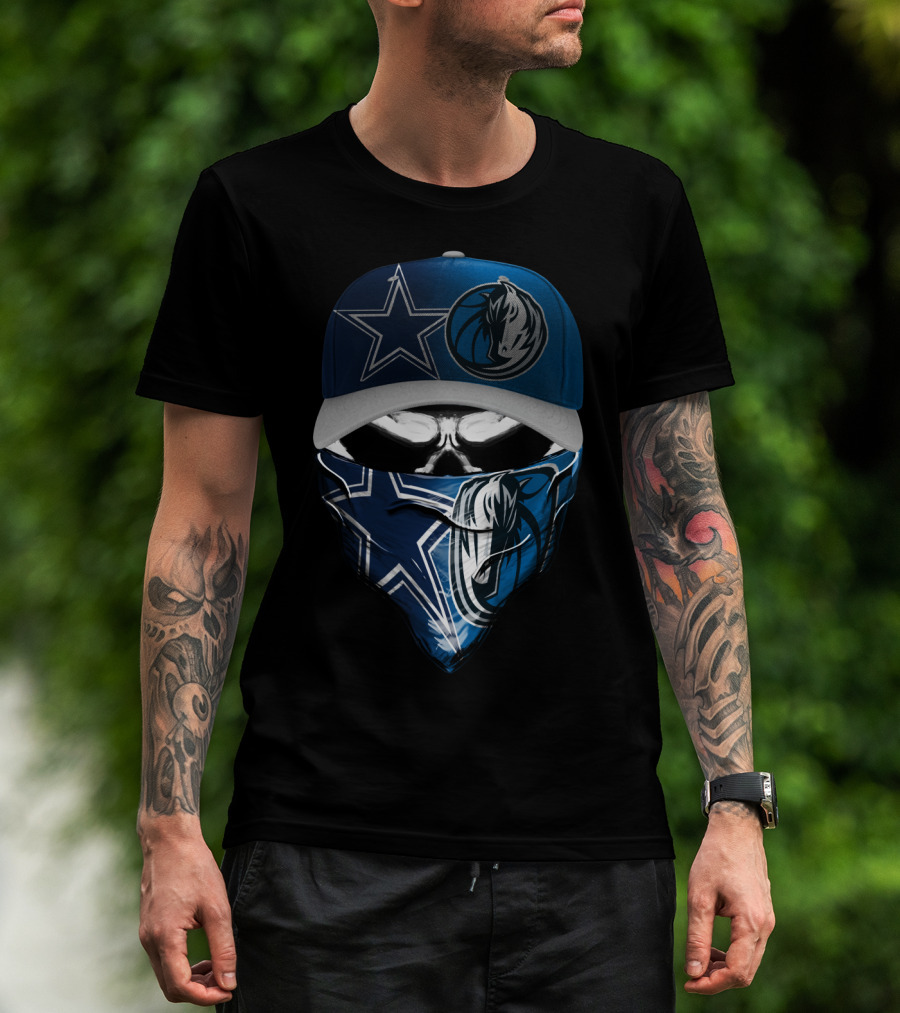 Dallas Cowboys Mavericks Skull Mask Fusion T-Shirt