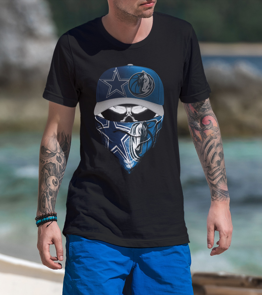 Dallas Cowboys Mavericks Skull Mask Fusion T-Shirt