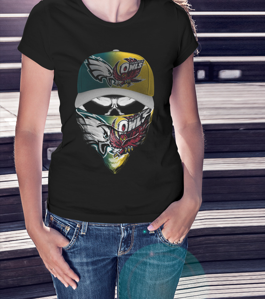 Eagles Temple Owls Skull Mask Fan Gear T-Shirt