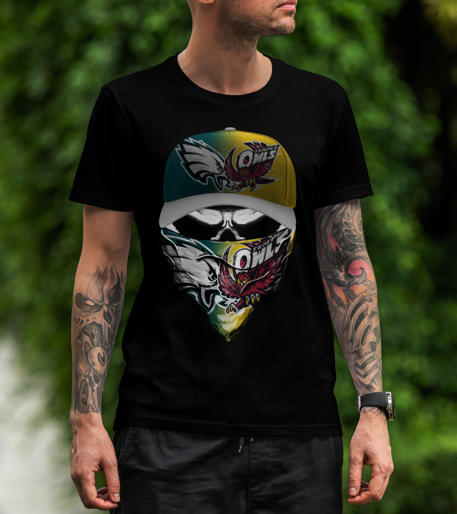 Eagles Temple Owls Skull Mask Fan Gear T-Shirt