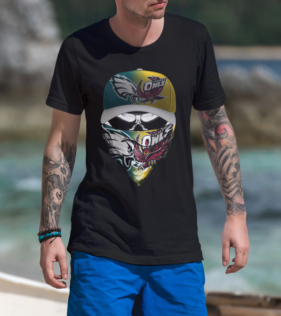 Eagles Temple Owls Skull Mask Fan Gear T-Shirt