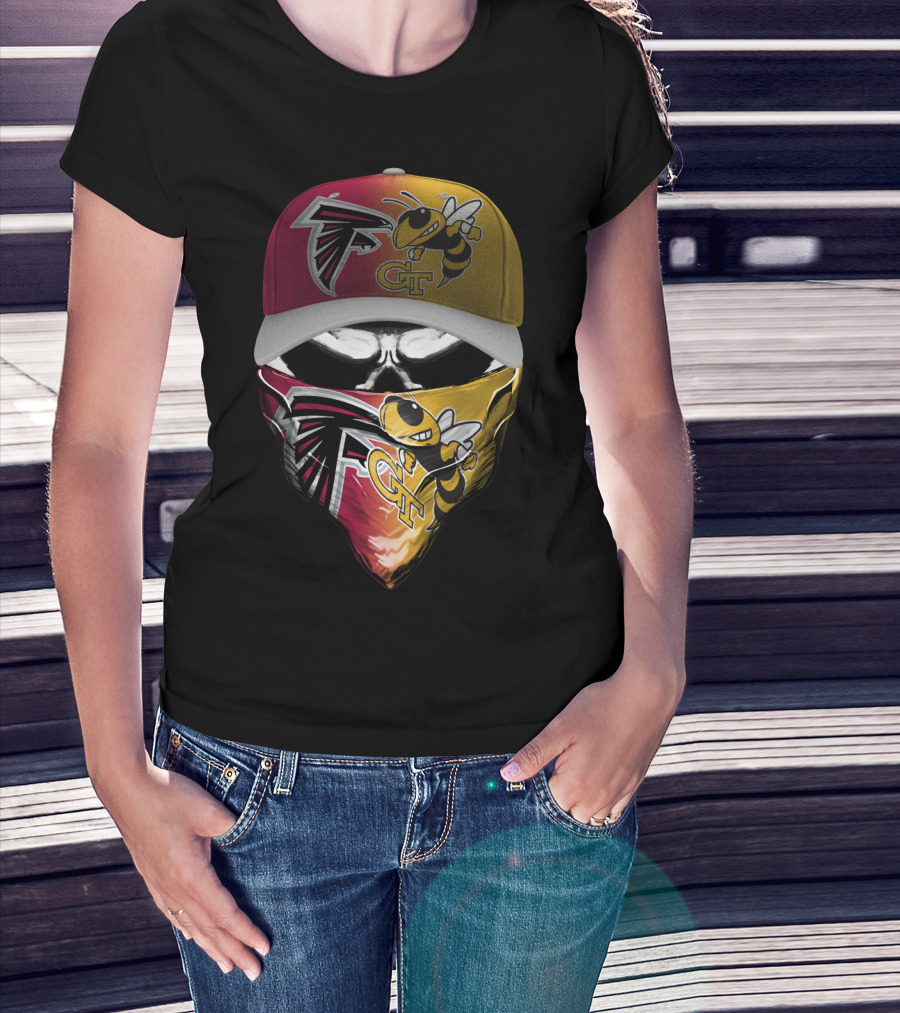 Falcons Gt Skull Mask Cap Football Crossover T-Shirt