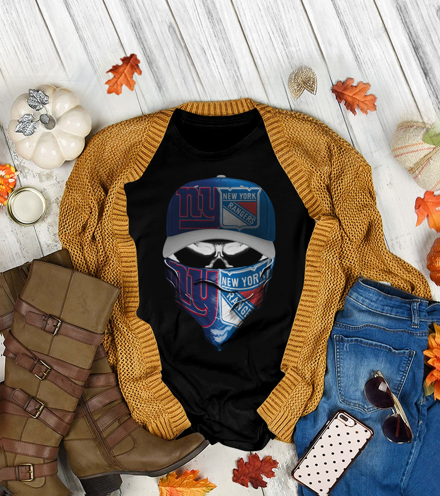 Ny Giants Rangers Skull Bandana Skum 065 T-Shirt