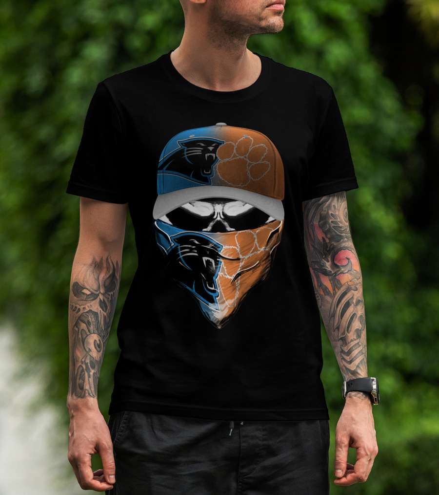 Carolina Panthers Clemson Tigers Fusion Mask Hat T-Shirt