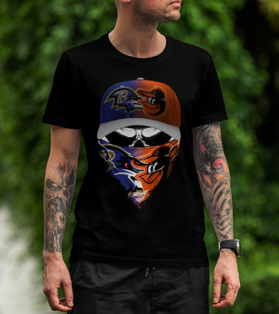 Ravens Orioles Crossover Mask And Cap T-Shirt