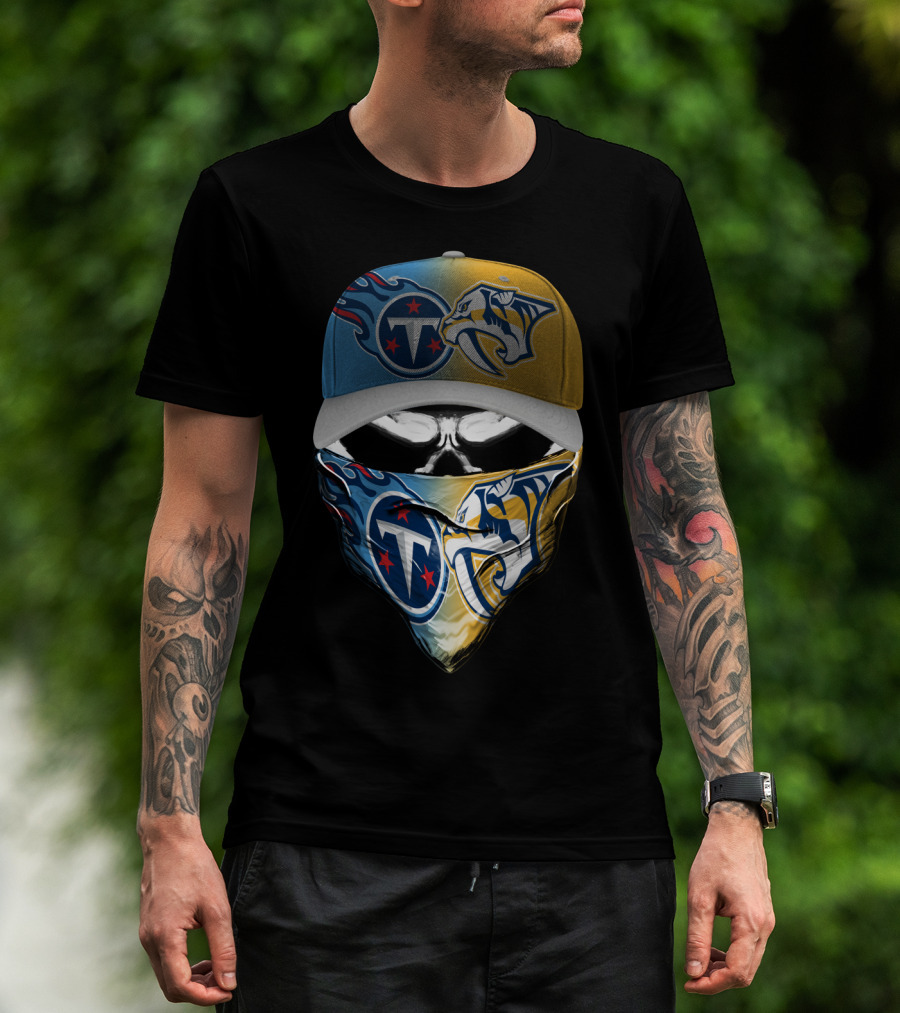 Tennessee Titans Nashville Predators Sports Fanatic Bandana Cap T-Shirt
