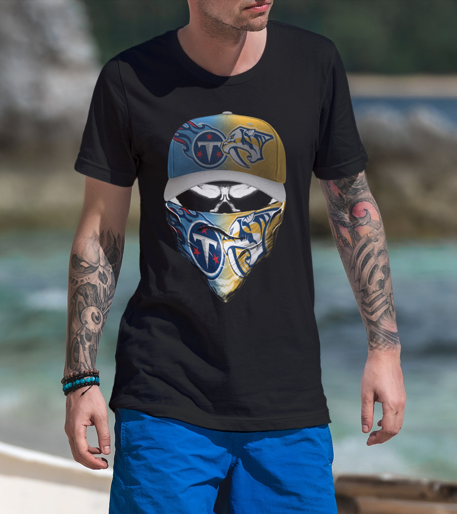 Tennessee Titans Nashville Predators Sports Fanatic Bandana Cap T-Shirt