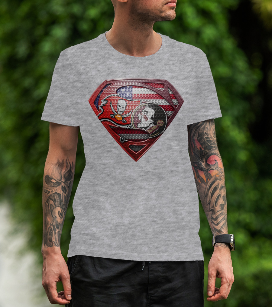 Superhero Skull Bat Shield With American Flag Elements T-Shirt