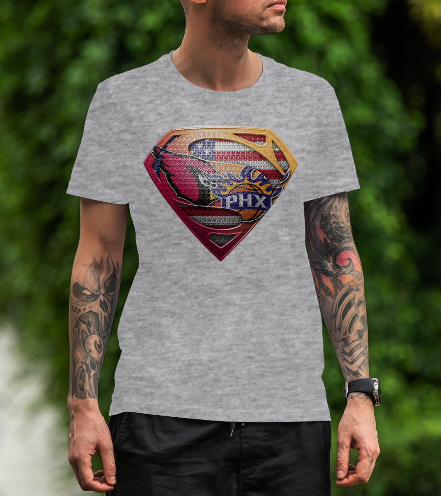 Superman Phx Suns Basketball Shield T-Shirt