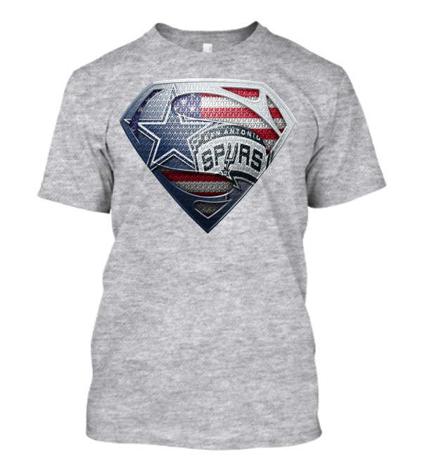 San Antonio Spurs Superman Shield Usa Flag T-Shirt