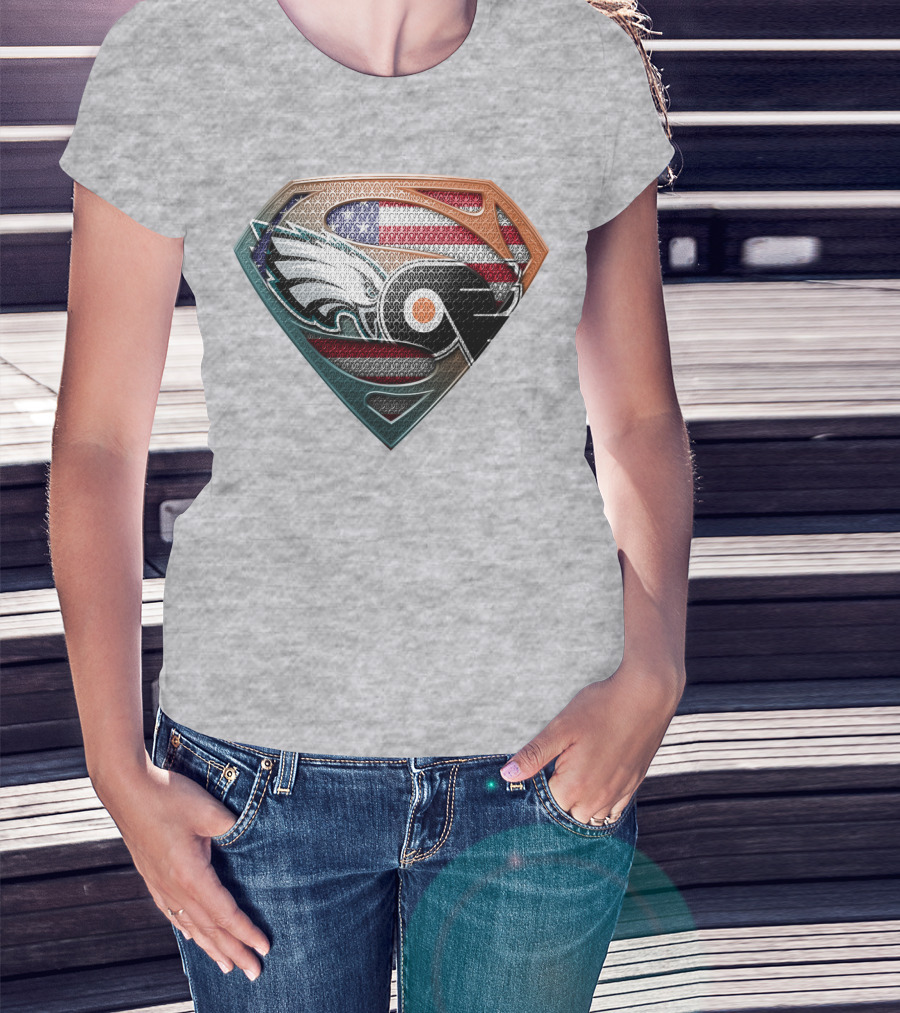 American Flag Eagles Flyers Shield T-Shirt