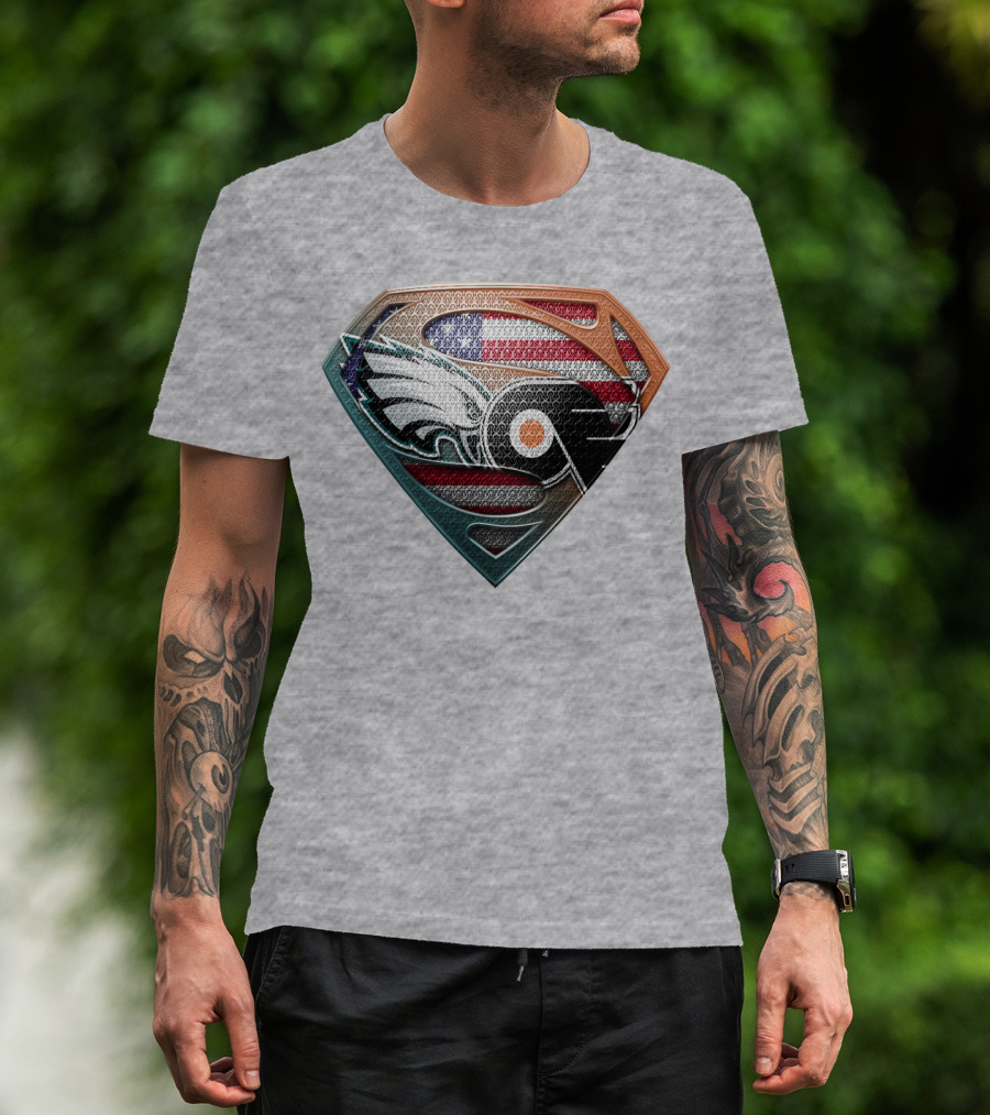 American Flag Eagles Flyers Shield T-Shirt