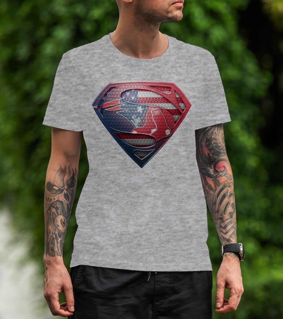 Superman Red Sox American Flag Tribute T-Shirt
