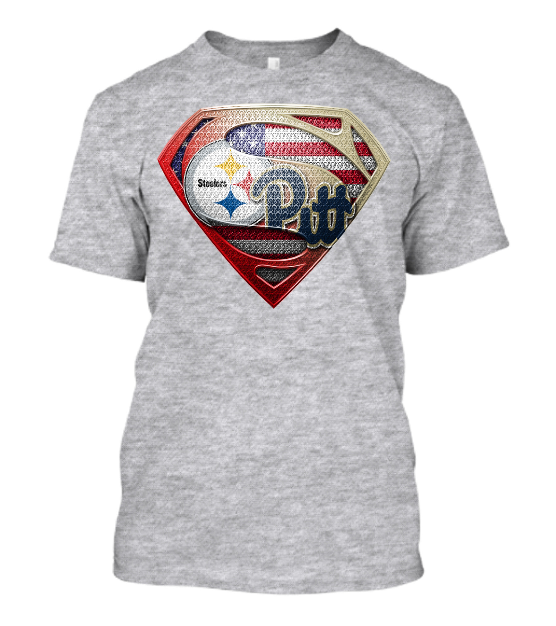 Superman Shield Stars And Stripes Steelers Pitt T-Shirt