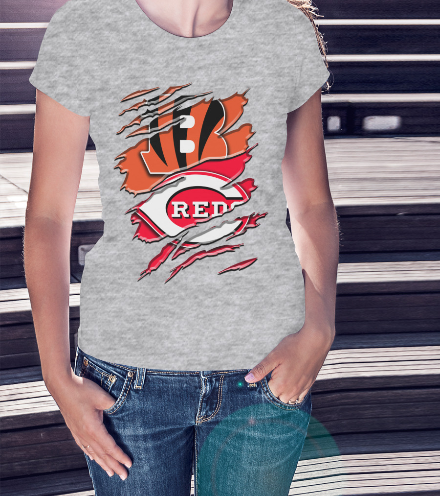 Bengals Reds Ripped Claw T-Shirt