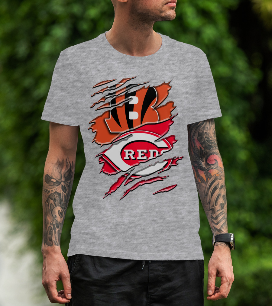 Bengals Reds Ripped Claw T-Shirt