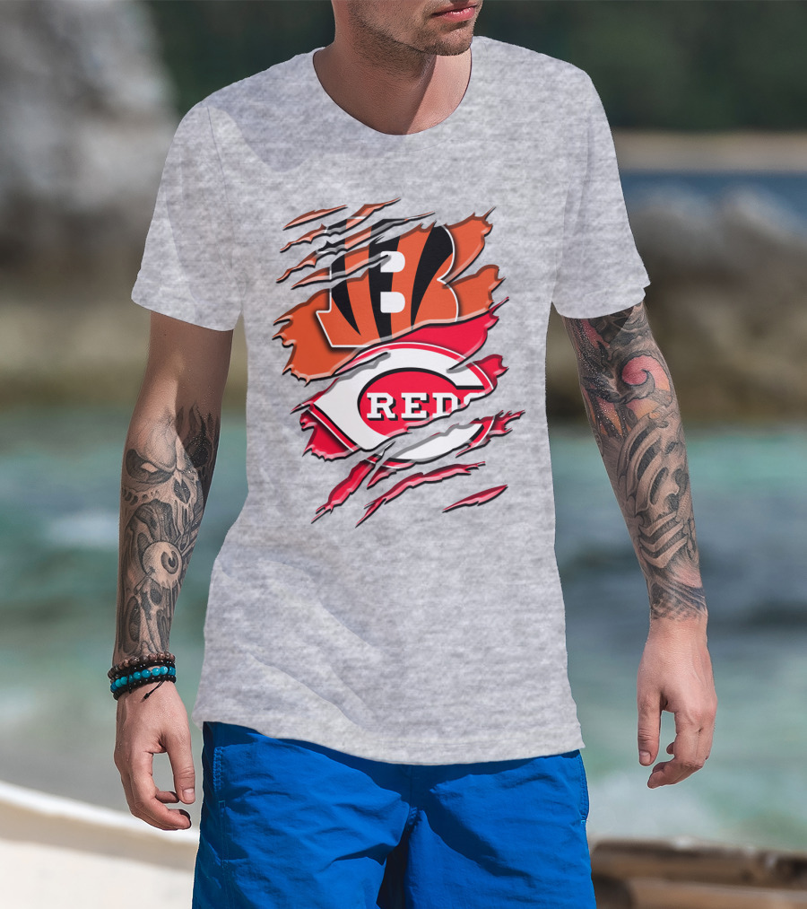Bengals Reds Ripped Claw T-Shirt