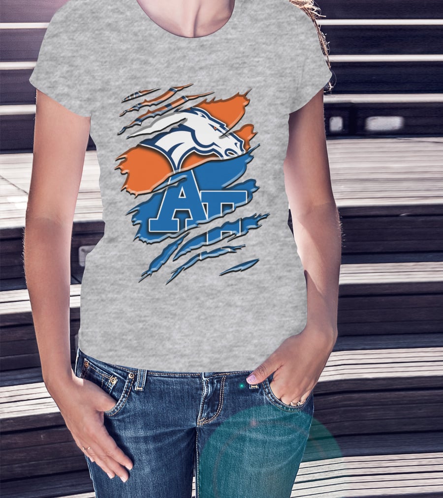 Denver Broncos And Air Force Falcons Logo Mashup Rah 015 T-Shirt