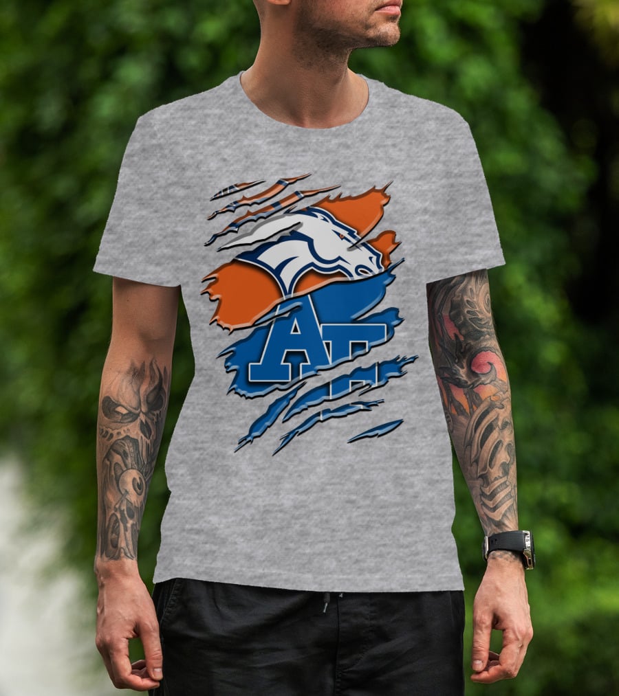 Denver Broncos And Air Force Falcons Logo Mashup Rah 015 T-Shirt