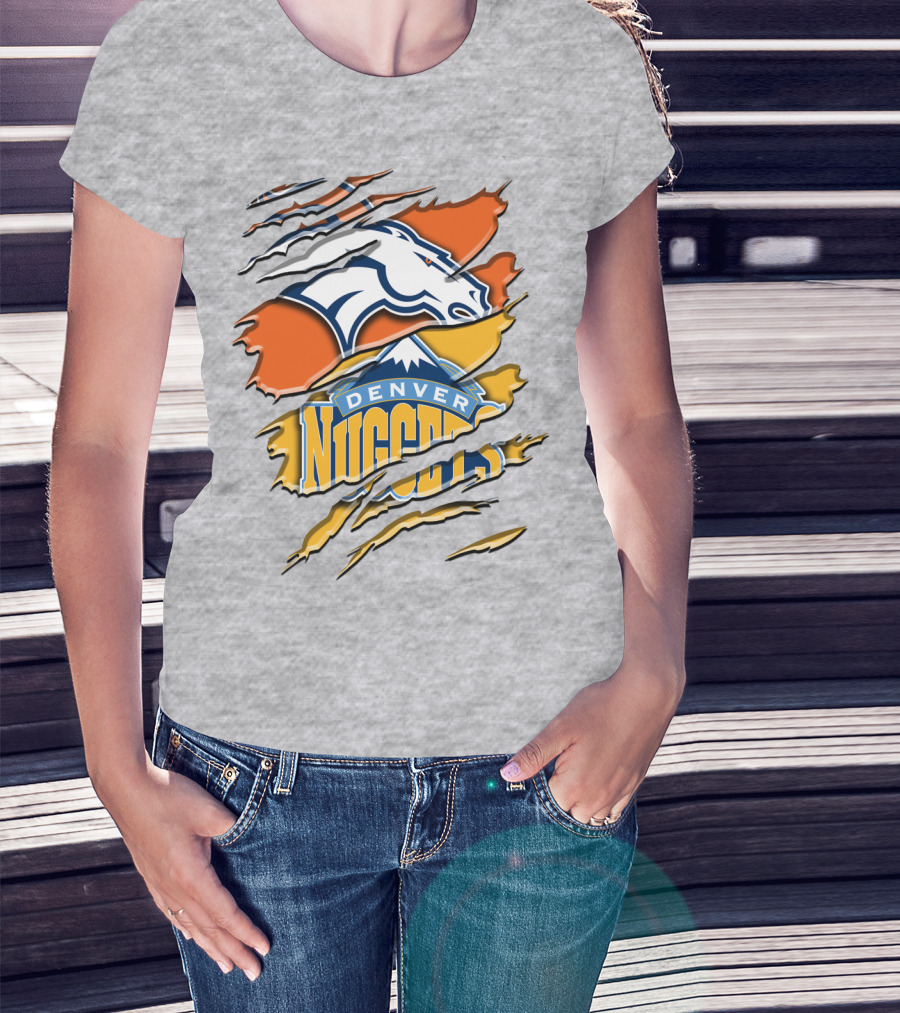 Denver Broncos And Nuggets Fan Crossover Rah 020 T-Shirt