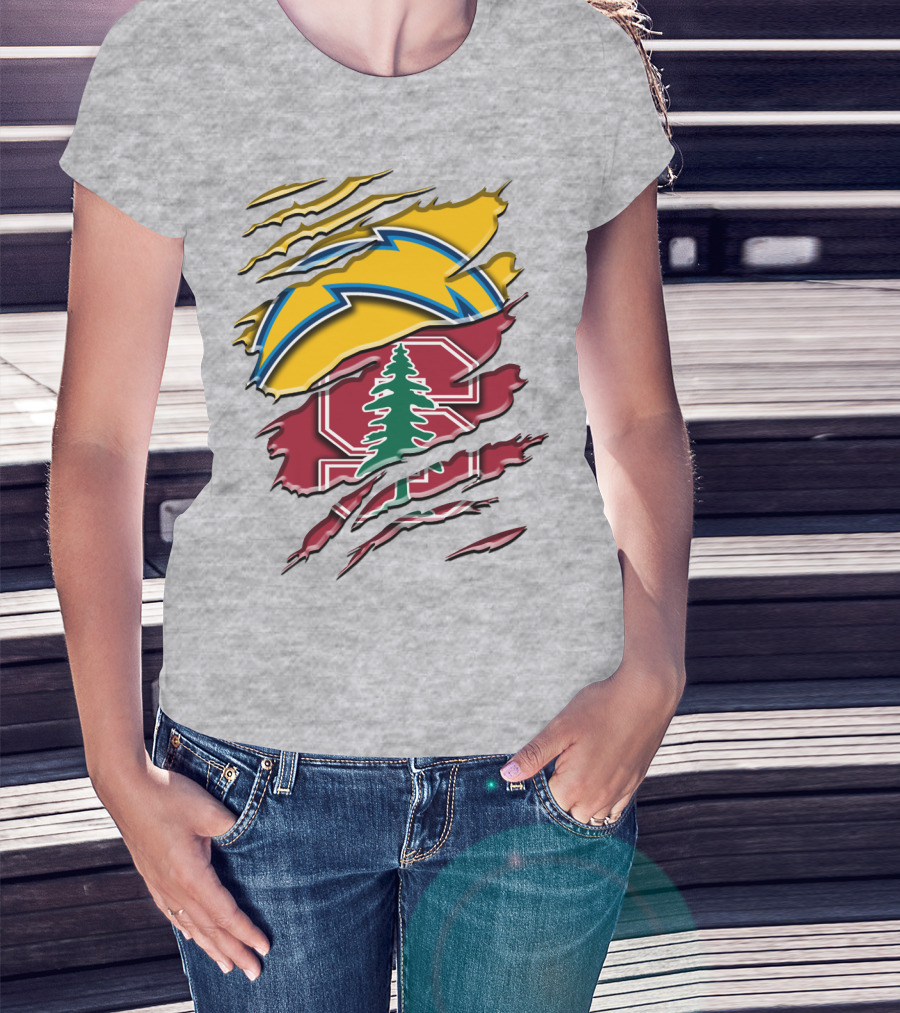 Los Angeles Chargers And Stanford Cardinal Rah 034 T-Shirt