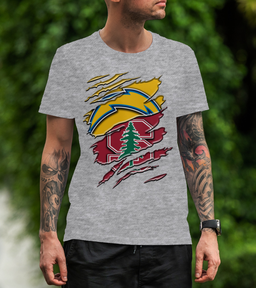 Los Angeles Chargers And Stanford Cardinal Rah 034 T-Shirt