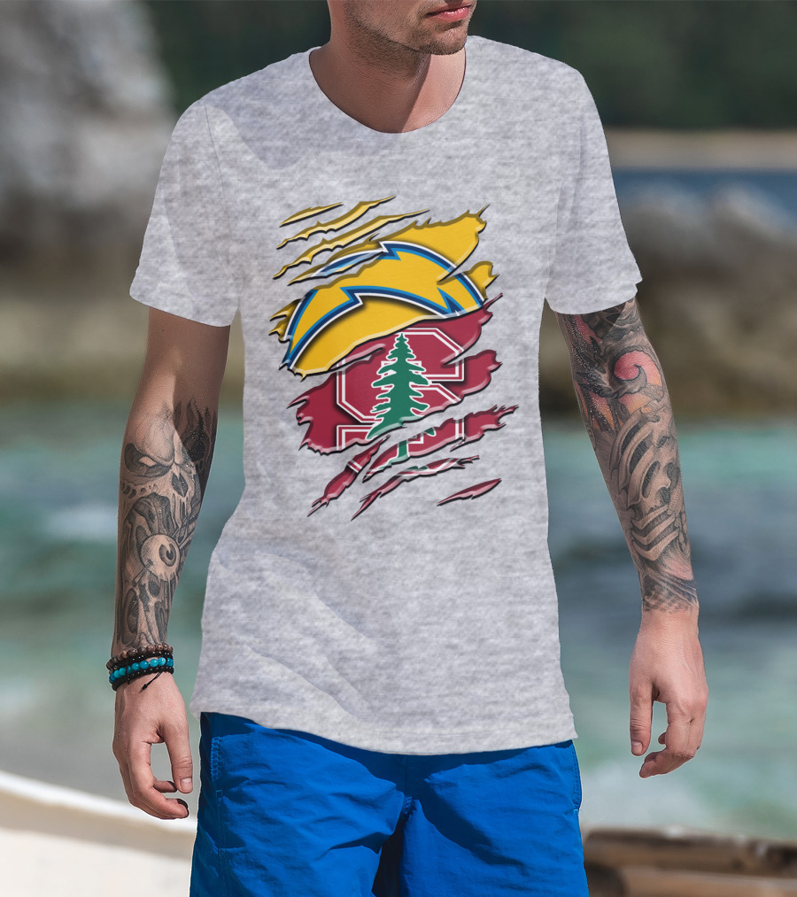 Los Angeles Chargers And Stanford Cardinal Rah 034 T-Shirt