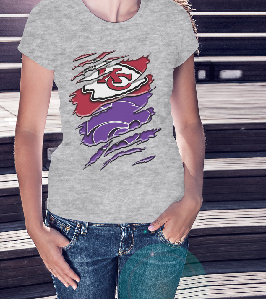 Kansas City Chiefs K-State Wildcats Fan Gear Rah 038 T-Shirt