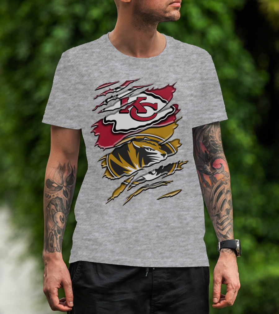 Kansas City Chiefs And Missouri Tigers Claw Logo Rah 039 T-Shirt