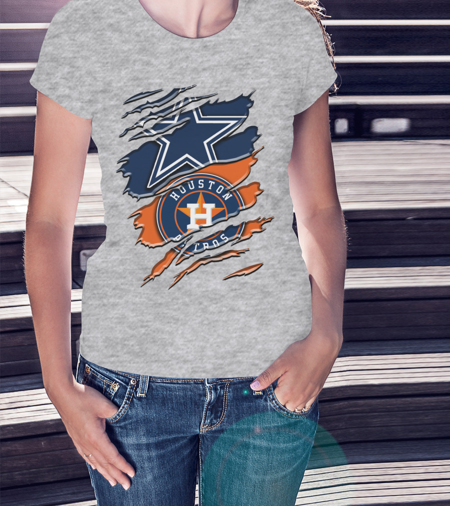 Dallas Cowboys Houston Astros Fan Crossover Rah 046 T-Shirt