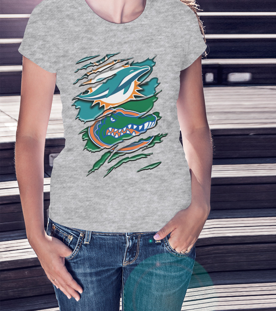 Rah Miami Dolphins Florida Gators Rip T-Shirt